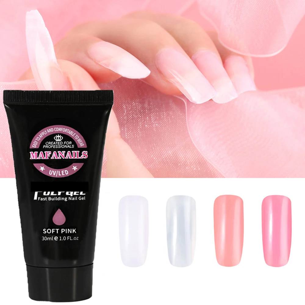 УФ-гель для наращивания ногтей 30 мл/объем 9 цветов прозрачный молочный телесный