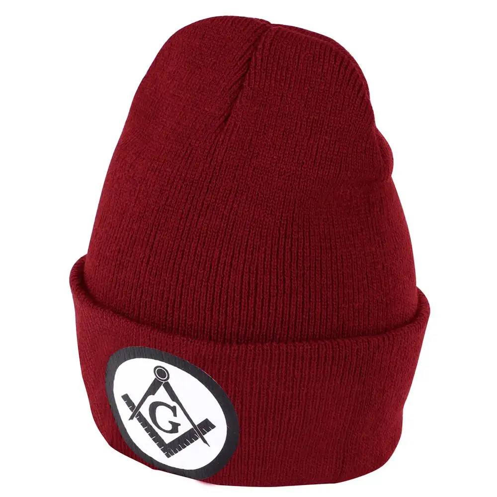 Черная трикотажная шапка Freemasons Mark Logo Beanie шапки зимние теплые вязаные одноцветные