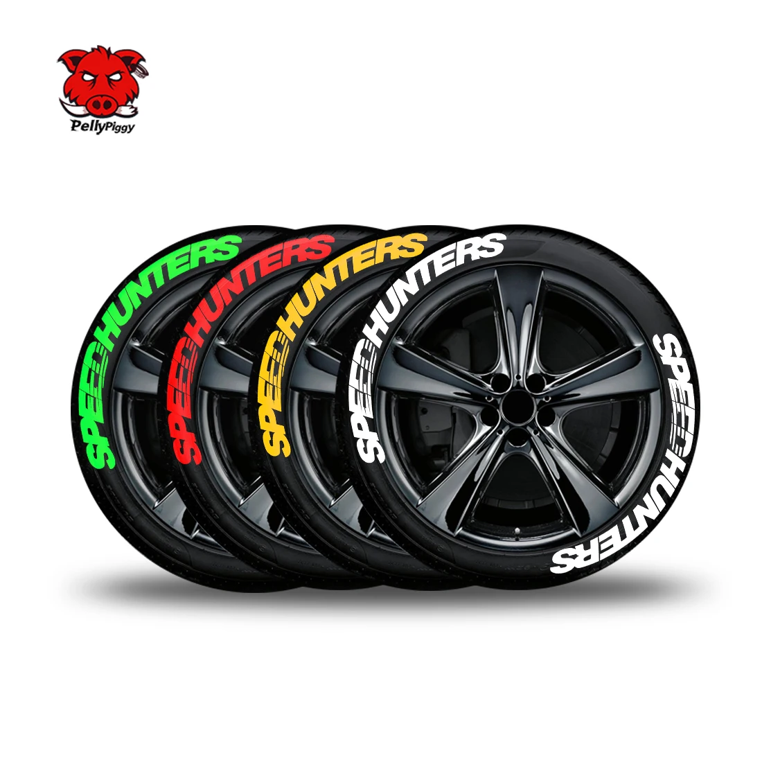 

Car Tire Decor Sticker Car Styling Permanent Car Tire Decor 3D PVC Lettering Stickers SPEEDHUNTERS Tyre Stickers for 4 Tires