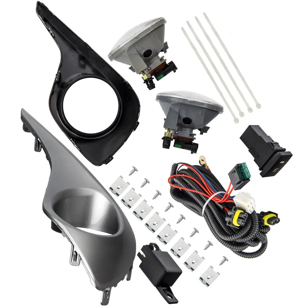 

Fog Lights Bumper Chrome+cover+harness Kit For Toyota Highlander 2011 2012 2013