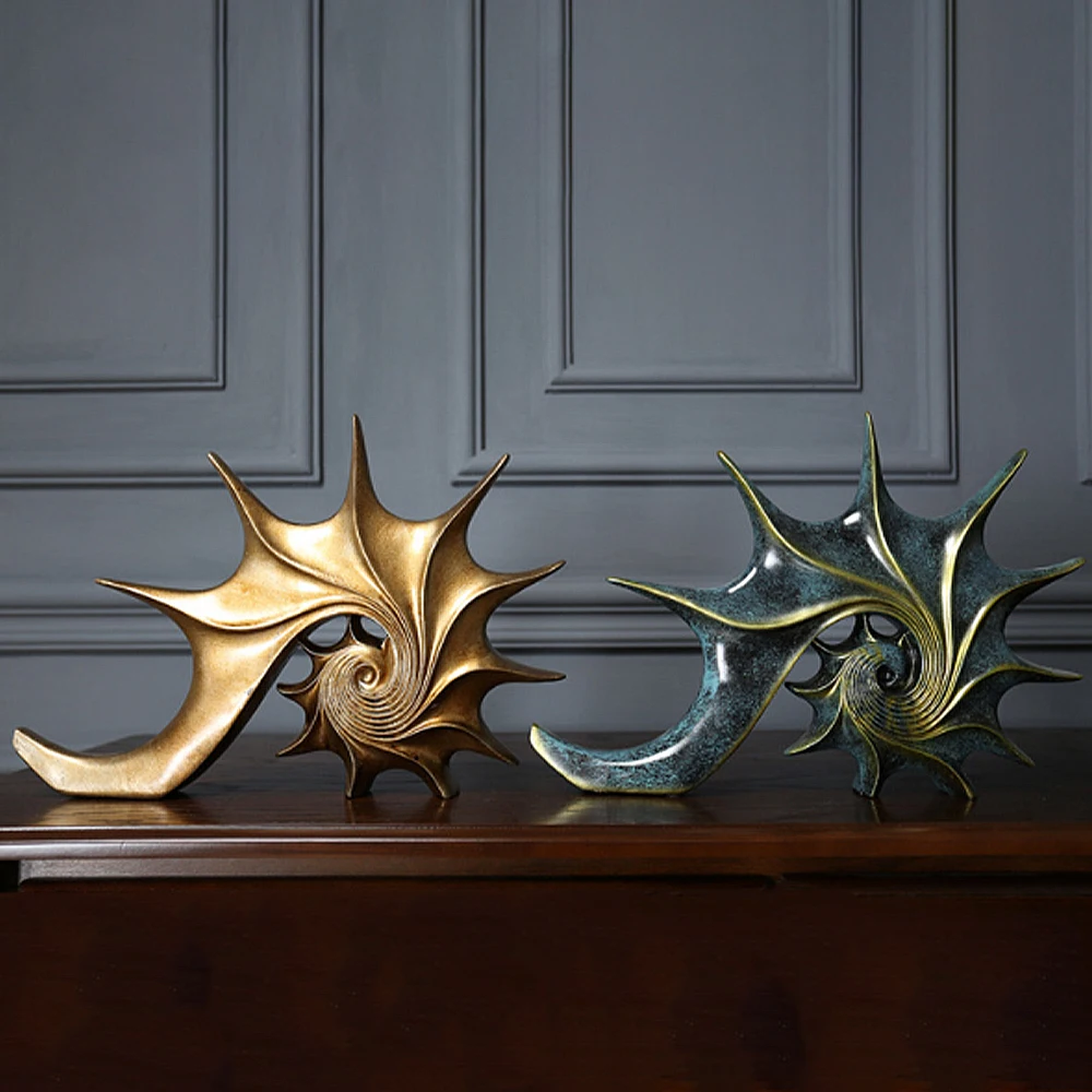 Абстрактная полимерная скульптура декоративная статуэтка Золотая Статуэтка для