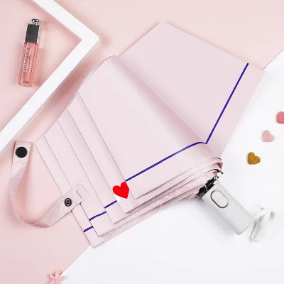 pink 3 складных солнцезащитных зонта, Солнцезащитный Женский зонтик, портативный, автоматический, для женщин, романтические подарки, женский, деловой зонт, мужской, Paraguas - Цвет: pink