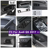 carbon fiber look interior refit kit lift button gear box air ac armrest lights control panel cover trim for audi q5 2017 2022