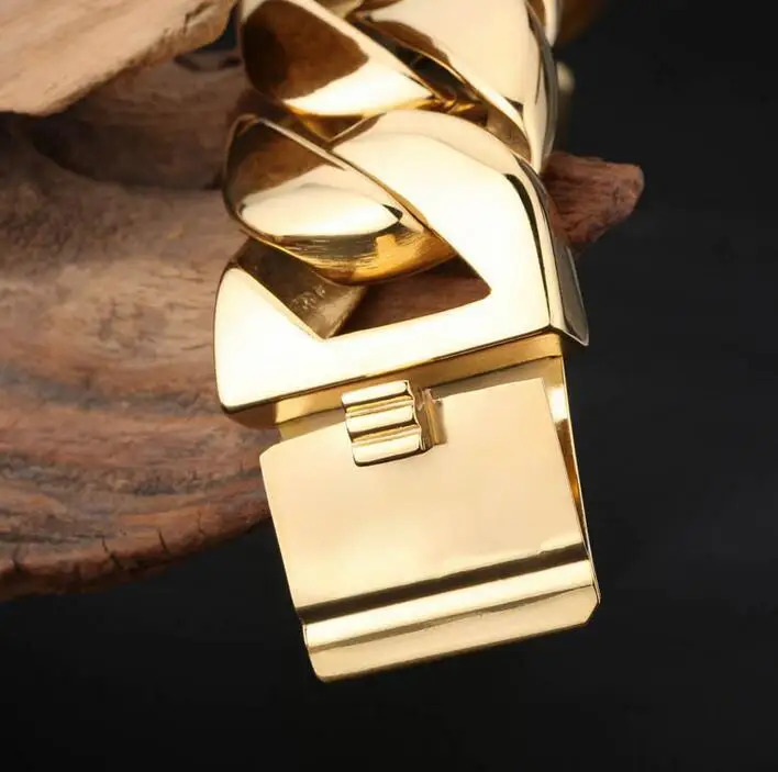 31 мм 316L нержавеющая сталь панцирного плетения кубинский Браслет Огромный