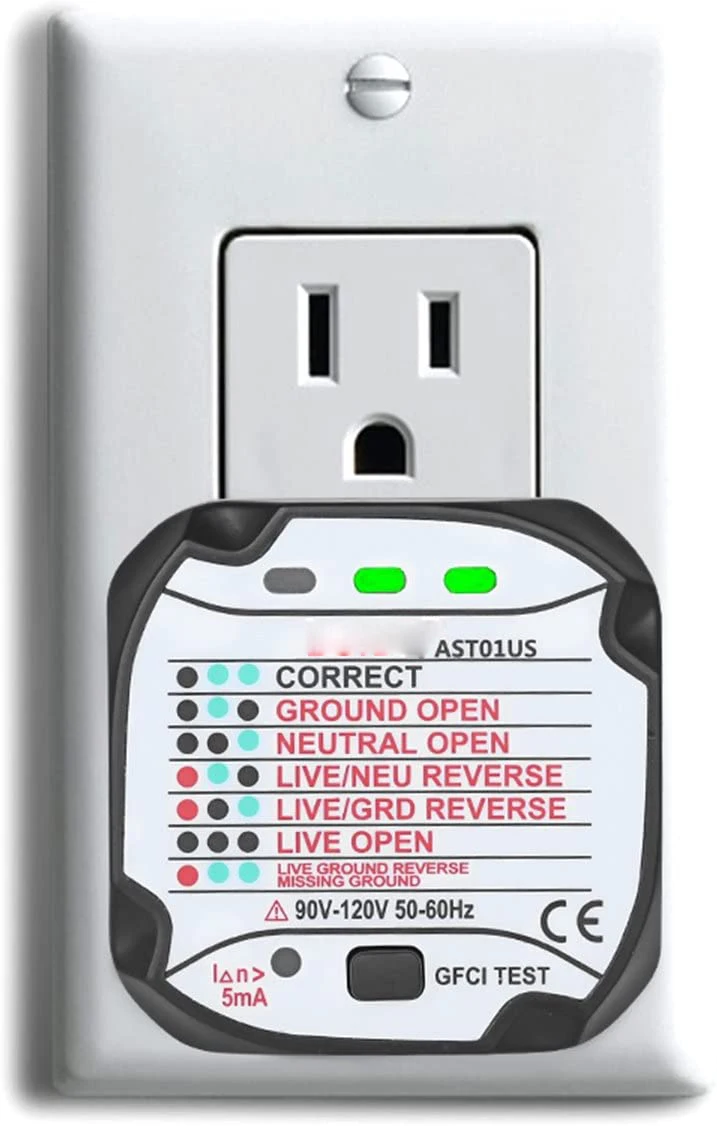 Устройство для проверки цепи розетки 90-120 В США тестер утечки настенной вилки