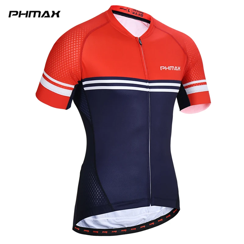 PHMAX короткий рукав Pro майки для велоспорта летняя MTB велосипедная одежда Ropa велосипедная майка MTB велосипедная одежда для велоспорта - Цвет: red