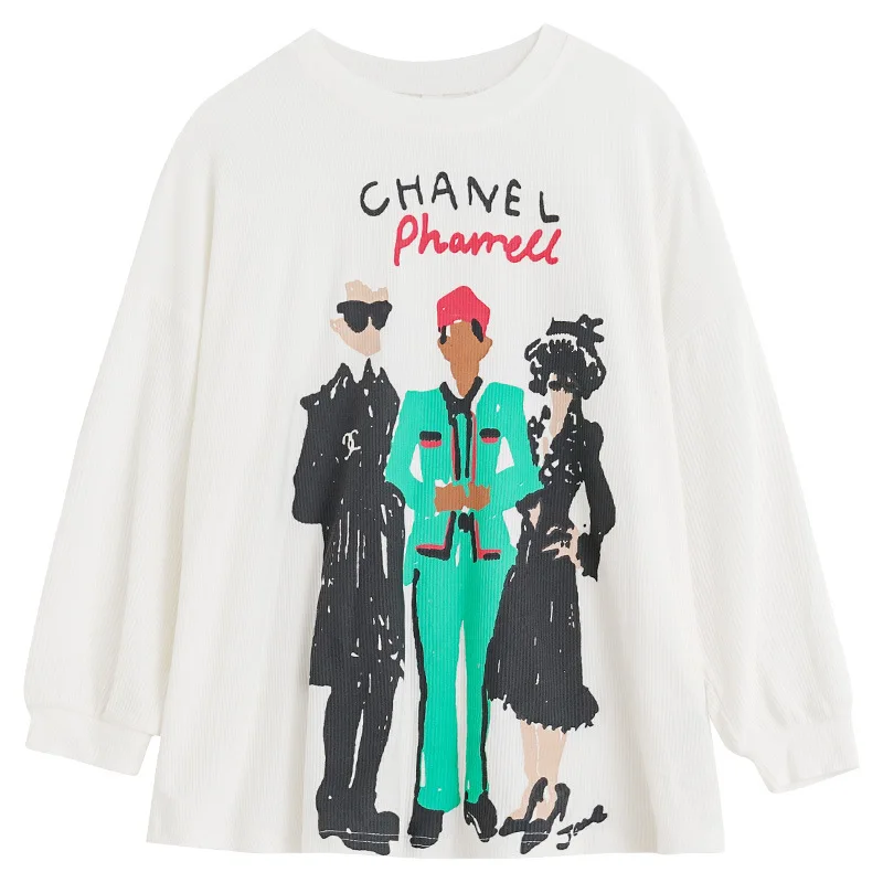 Футболка с длинным рукавом для девочек детская весенне-осенняя Удлиненная