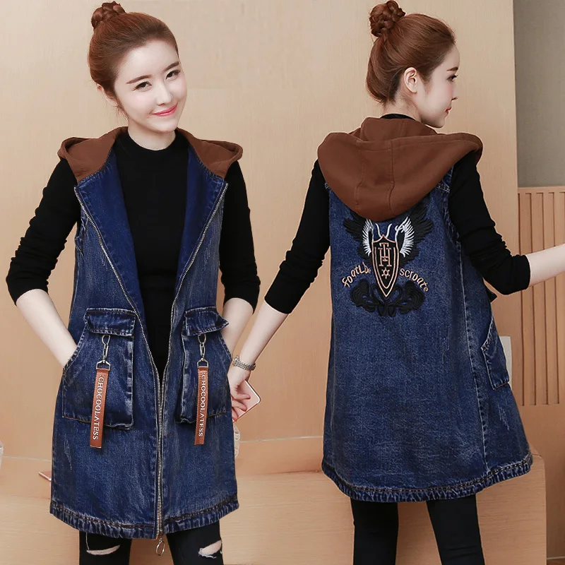 Новинка 2019 высококачественный Женский жилет на весну и осень женская джинсовая