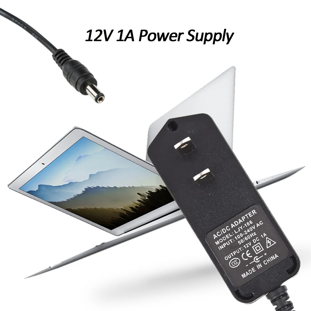 Черный AC к DC 12V 1A AC/DC конвертер питания зарядное устройство адаптер для CCTV