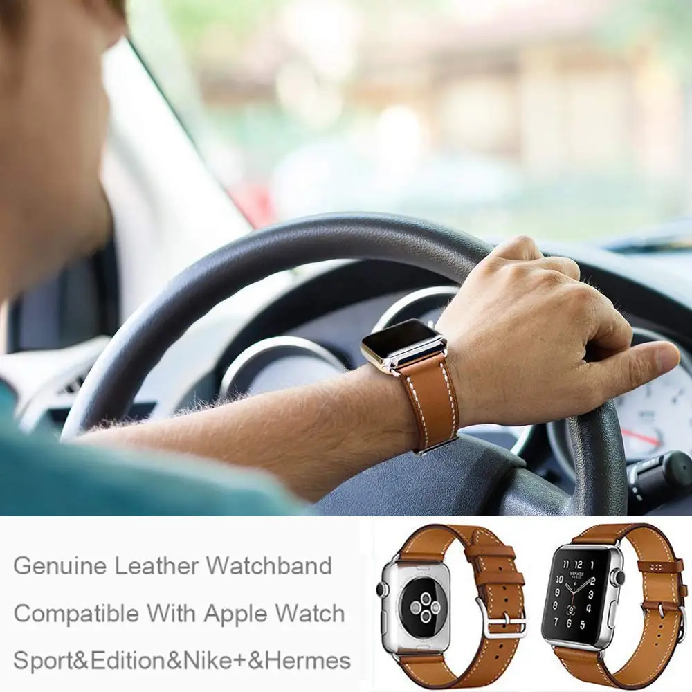Кожаный ремешок для Apple watch band 44 мм 40 мм iWatch band 42 мм 38 мм одиночный походный браслет ремешок для часов Apple watch 4 3 2 1