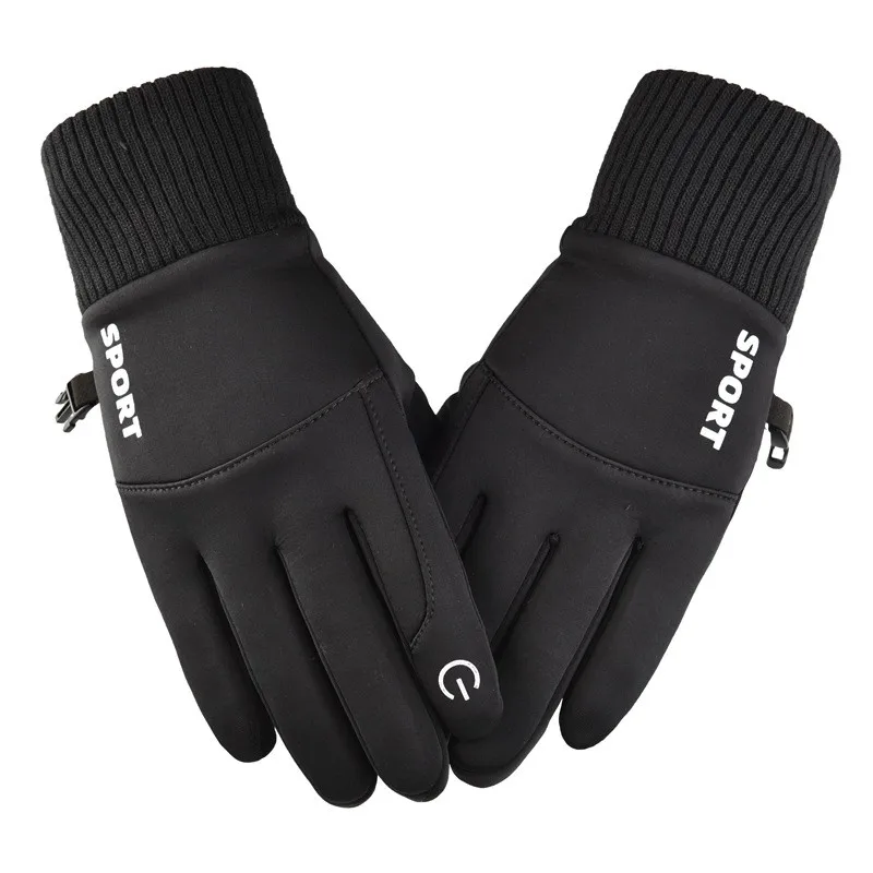 

Winter Men's Gloves Women Keep Warm Touch Screen Windproof Driving Guantes Thick Cashmere Outdoor Male Leather Gloves guante f5