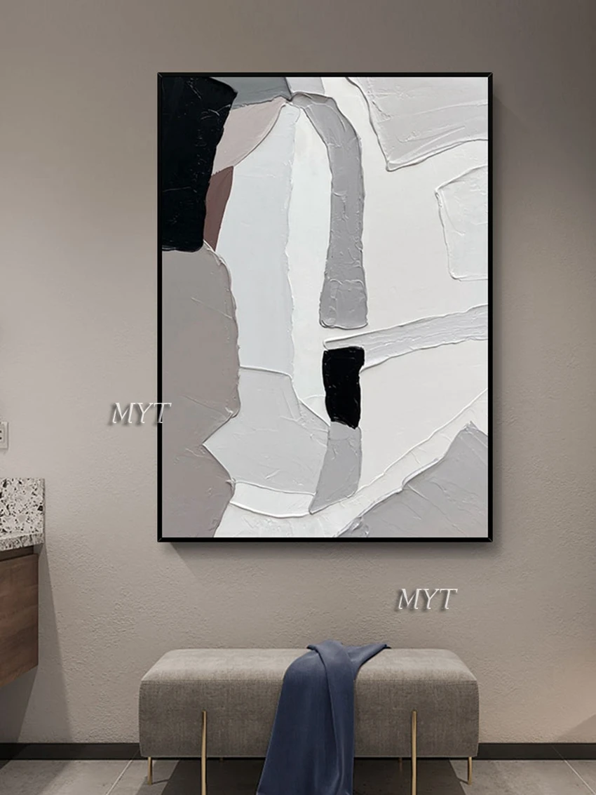 Абстрактные золотые линии холст 100% ручная роспись картина маслом настенное