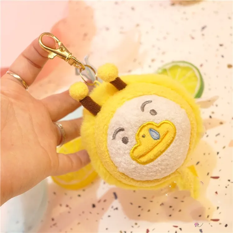 Новинка 2020 милый мультяшный медведь перстень Брелоки-персики утенок миньби