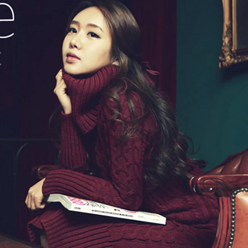 Платья платье свитер теплое 2017 осень зима женщины водолазка вязанное воротник