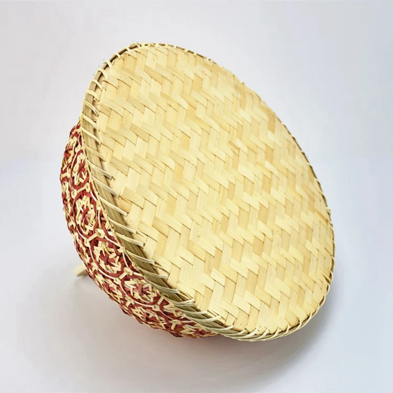 Плетеная бамбуковая корзина для фруктов ручной работы из ротанга Соломенная