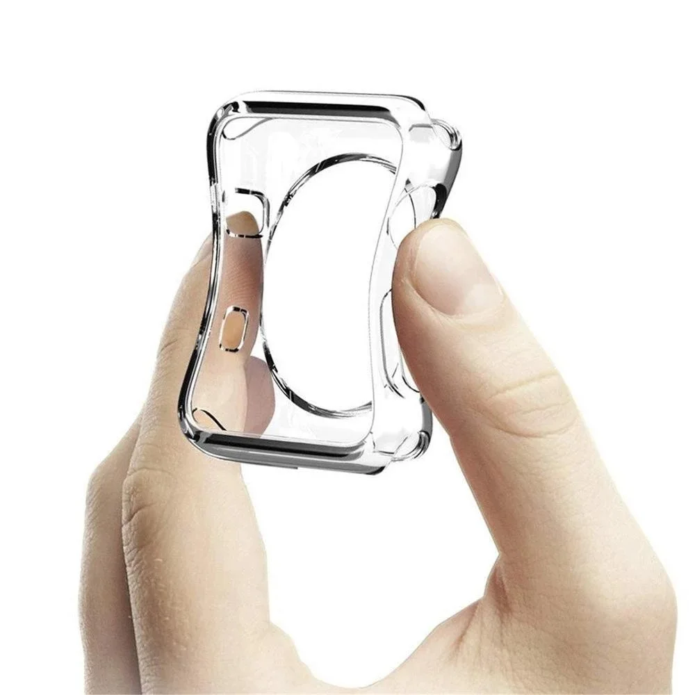 

New Clear Band + Case for Apple Watch Series 6 SE 5 4 44mm 40mm Transparent Cover For iWatch Accessories