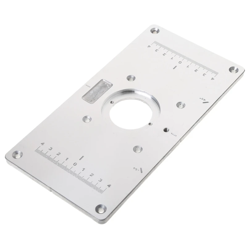 

2021 New Aluminum Router Table Insert Plate w/ 4 Rings Screws For Woodworking Benches