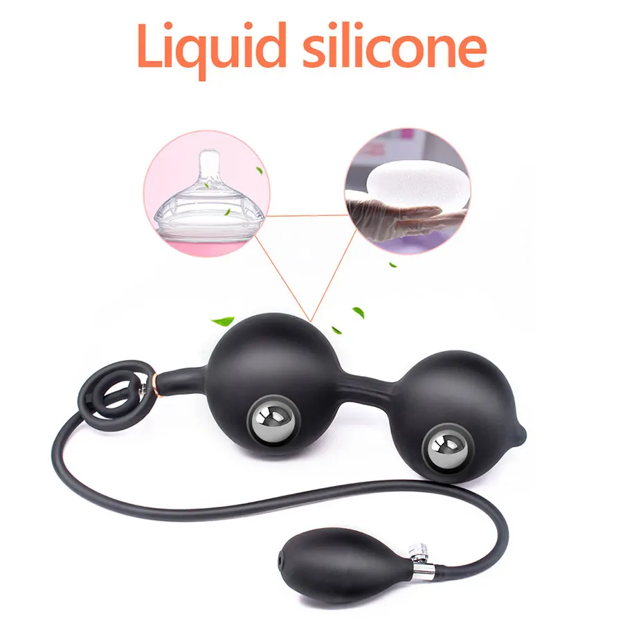Inflatable Double Ball Anal Plug Dual Purpose Delay Lock Sperm Ring Anus Dilator Sex Toy For Men Bead Butt Stimulation | Красота и
