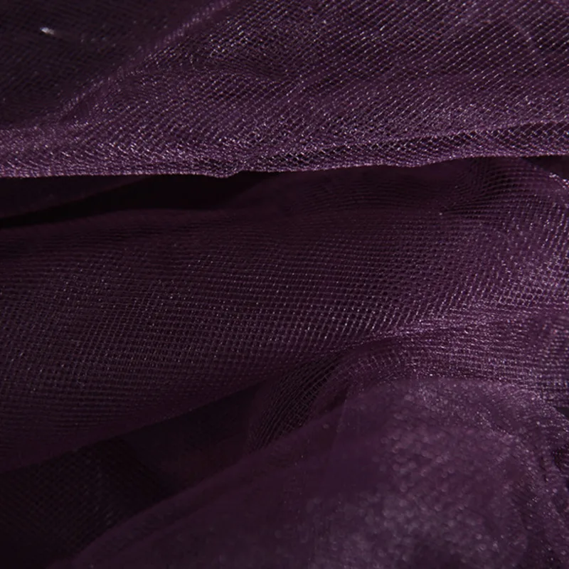 

LANMREM 2021 autumn fashion New design high-waist elegant asymmetric multi-layer mesh purple mid-calf skirt for women 2A810