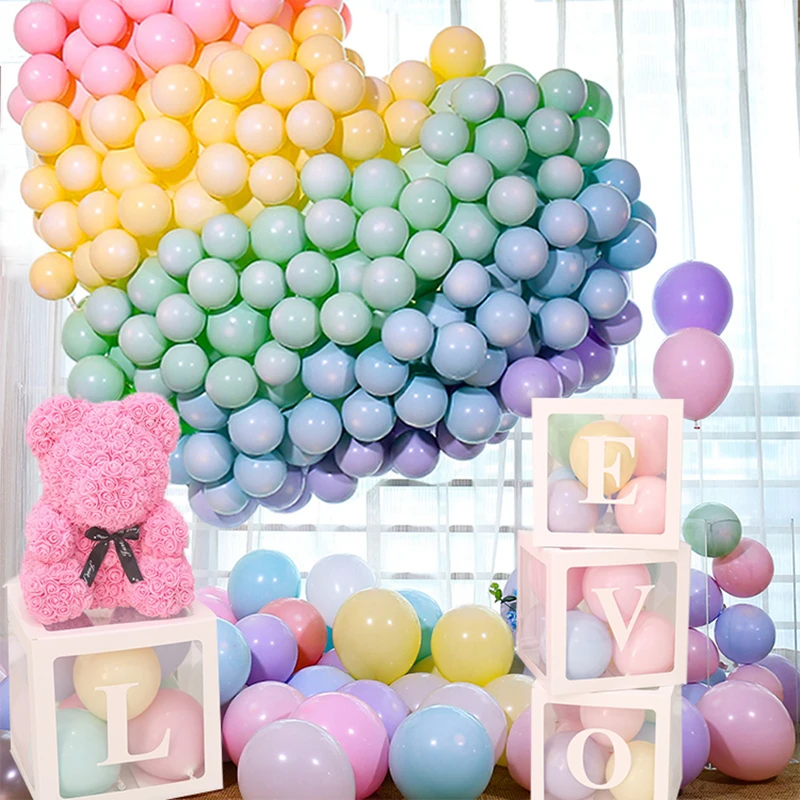 4 шт./компл. прозрачная упаковочная коробка с алфавитом для свадебных воздушных