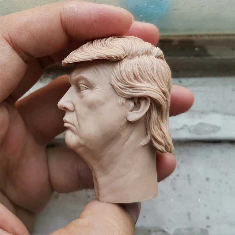 1/6 Неокрашенная голова резьба Модель Дональд Трамп Лепка подходит для 12