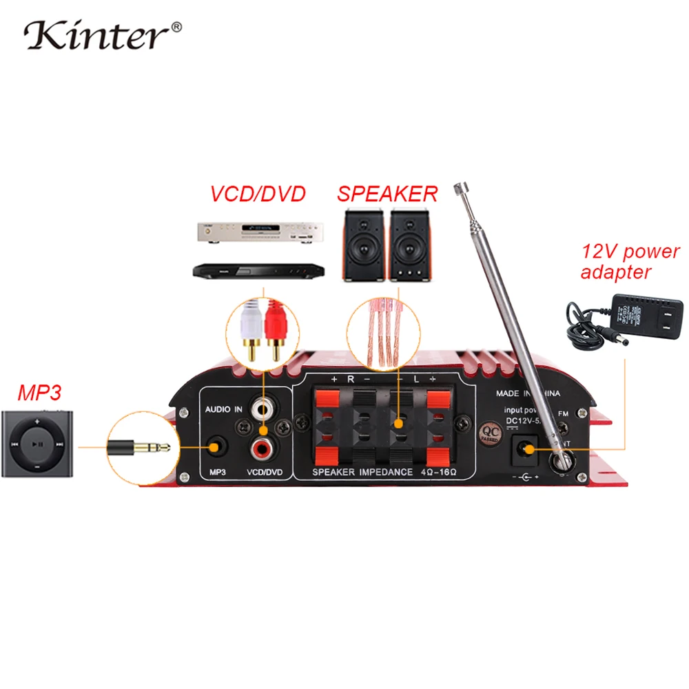 Kinter MA-500 усилитель звука аудио 4 0 каналов Hifi Стерео усилители с Bluetooth SD USB ввод FM