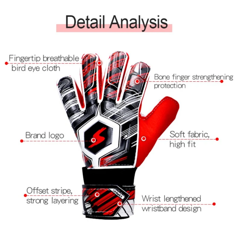 Kids Men's Soccer Gloves Professional Football Protection Keeper Adult Goalie Training Secure | Спорт и развлечения