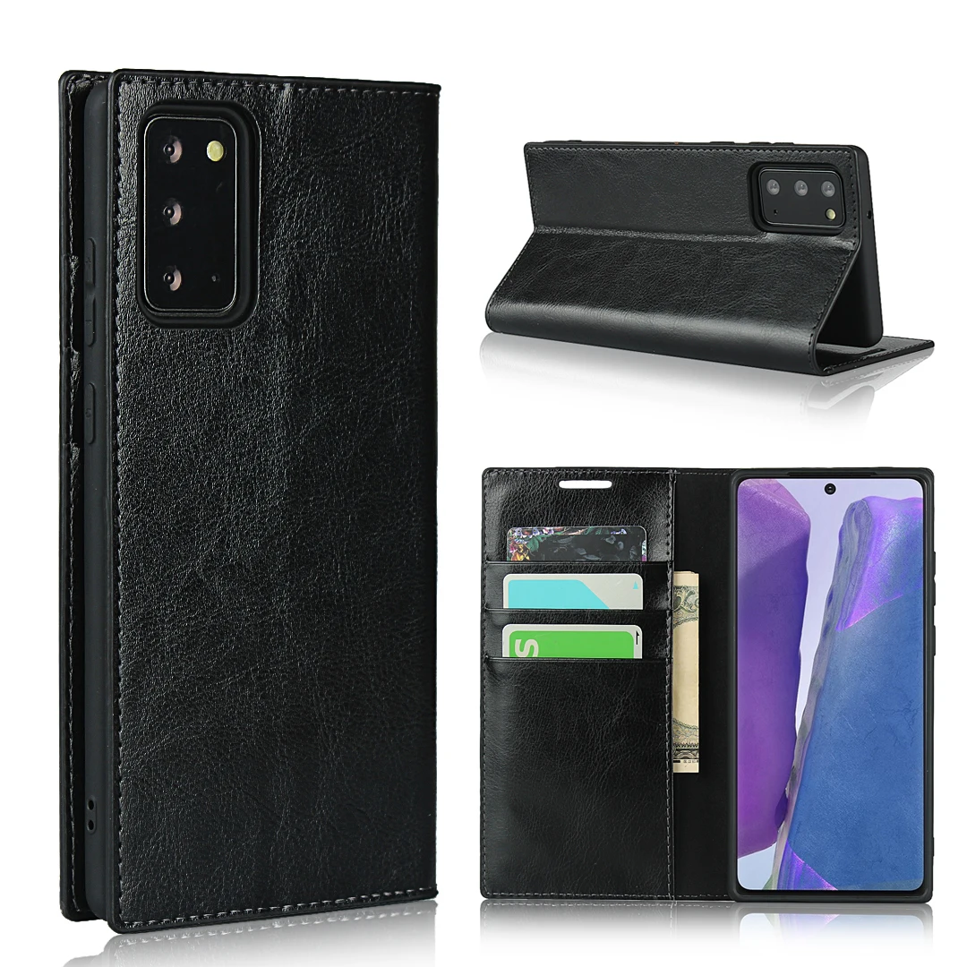 

Luxury Genuine Leather Case For Samsung Galaxy Note 20/ Note20 ultra 5G Book Wallet Flip Cover Card Coque Phone Cases Accessory