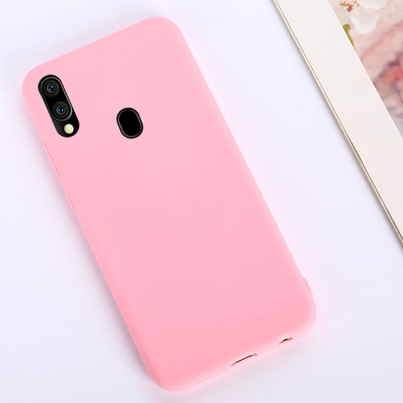 DPink Твердые Карамельный цвет силиконовый чехол для samsung Galaxy A50 A30 A40 A10 A20 A70 M20 A7 A750 A20S A30S M30S A50S гелевый чехол-накладка - Цвет: DPink