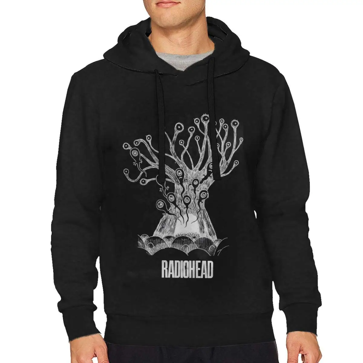 Мужская Спортивная толстовка с капюшоном длинным рукавом и завязками унисекс