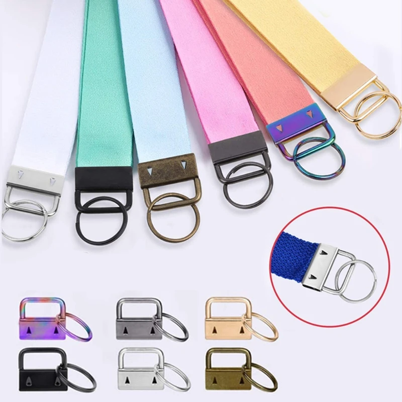 

1 Set 57Pcs Key Fob Hardware Wristlet Key Chain for Belts, Suitcases and Bags Making Supplies, 25mm/0.98In Dropshipping