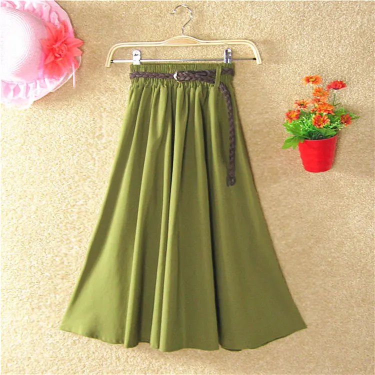 Весенне-летняя длинная юбка из горького флиса с надписью юбки эластичным поясом