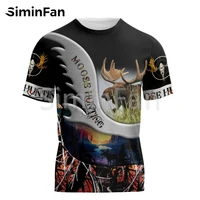 mens casual t shirts moose hunting art 3d printed unisex harajuku shirts summer tees hip hop women tops plus size quick dry 01