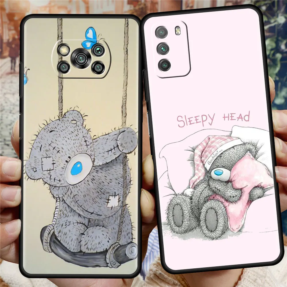 

Soft Coque for Xiaomi Poco X3 NFC M3 F1 F3 GT Redmi K40 Pro Phone Case For Mi 11 Lite 11T Mobile Cover Tatty Teddy Bear Cute