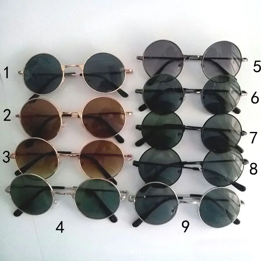 

8209 Retro circular spectacle frames for men and women with flat lens sunglasses