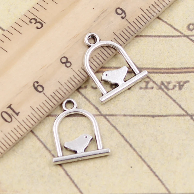 

30pcs Charms bird birdcage 15x17mm Tibetan Silver Color Pendants Antique Jewelry Making DIY Handmade Craft