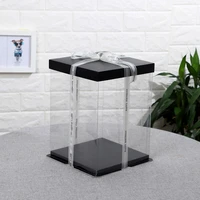 20 28cm Transparent Gift Boxes Rose Flower Bear Packaging Box DIY PVC Clear Toy Cake Box for Christmas Birthday Wedding Supplies