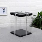 2028 см Прозрачные подарочные коробки с изображением розы, медведя, упаковочная коробка DIY, ПВХ прозрачные для игрушек, коробка для торта для рождества, принадлежности для дня рождения свадьбы