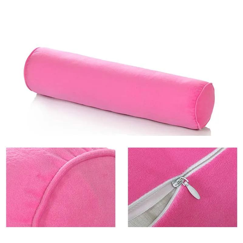 velvet pink Подушка с бархатной полосой, цилиндрическая кровать, спальный диванная подушка под спину, Съемный и моющийся бойфренд, яркий цвет - Цвет: velvet pink