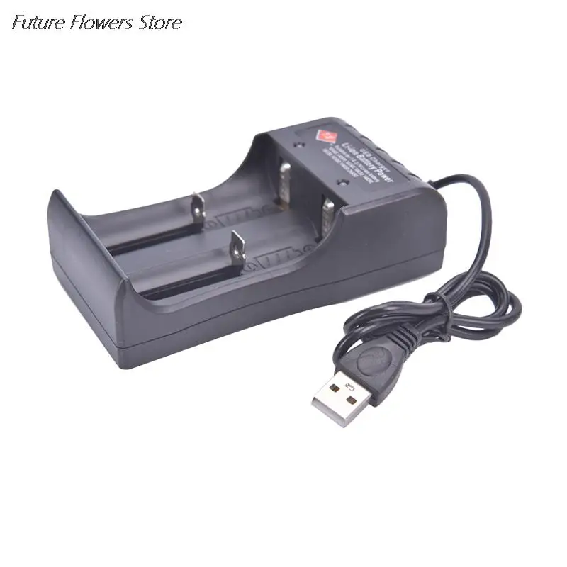 

Intelligent USB 2-Slot Battery Charger USB Plug For 3.7V Rechargeable Battery Black 18650 lithium Battery Charger