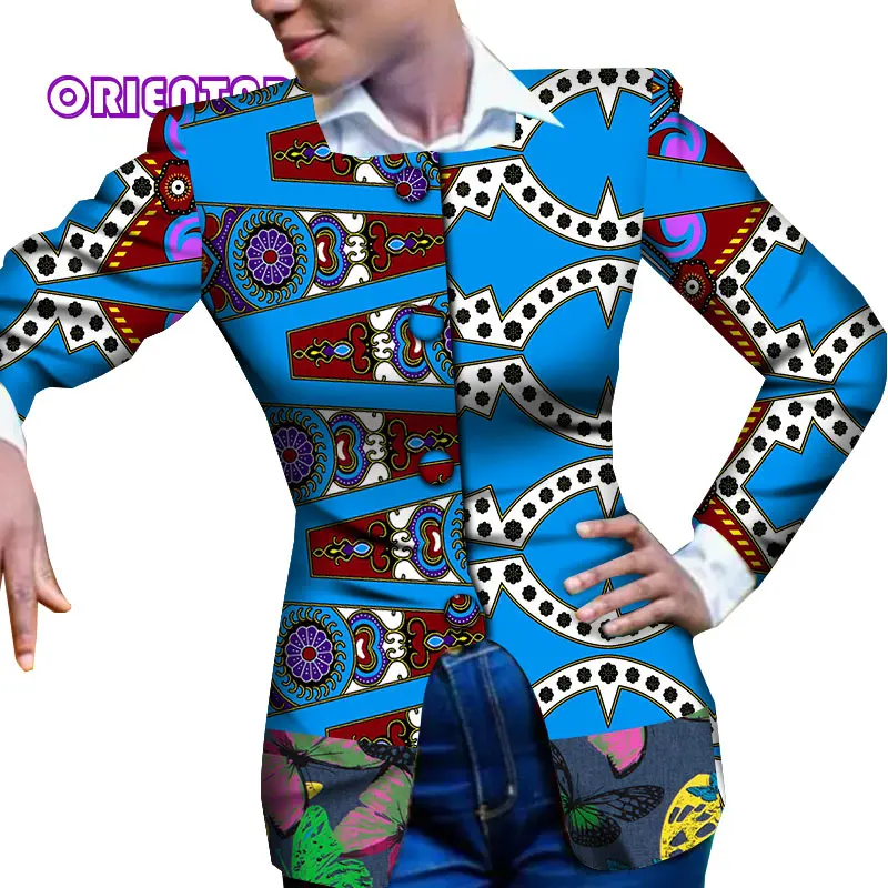 Африканское пальто с длинным рукавом для женщин африканский восковой принт