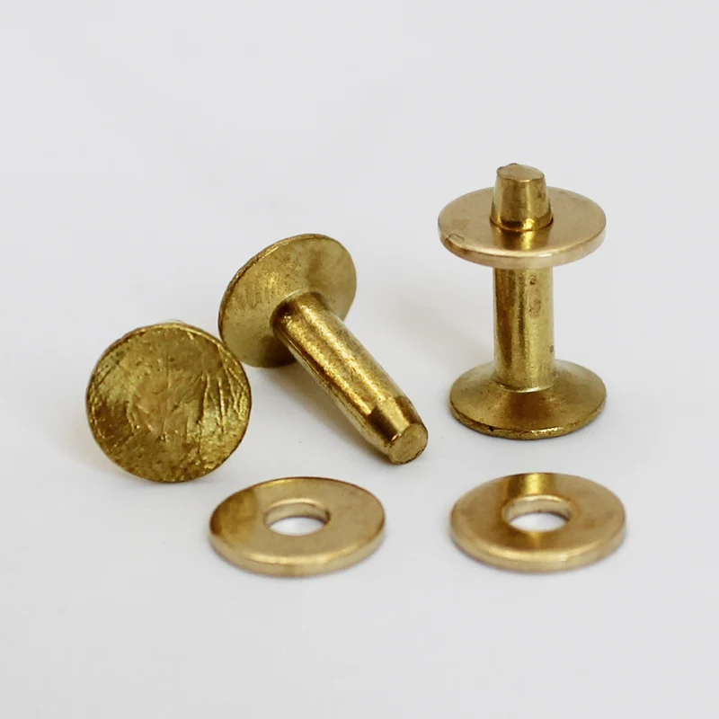 Brass Твердые медные заклепки и заусенцы/воски для кожи - Цвет: Brass