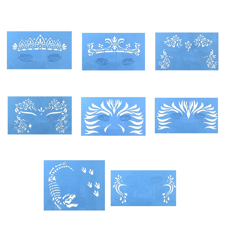 8 видов стилей трафарет для тату многоразовая краска лица аэрография блеск тела