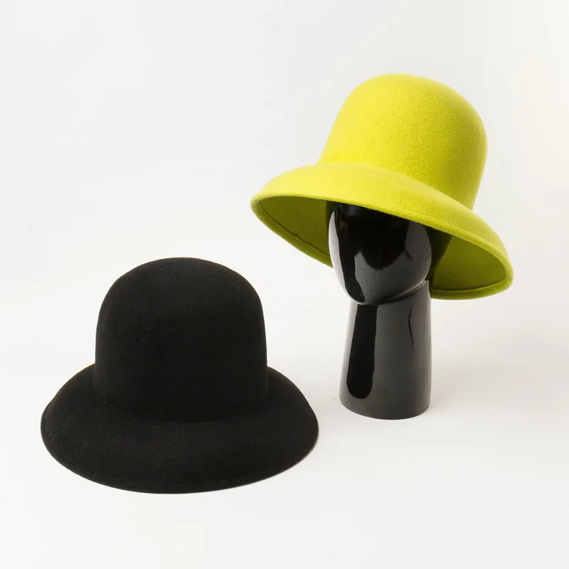 

2021 Fall 100% Wool Fashionable High Quality Retro Cloche Bell Shaped Felt Hat