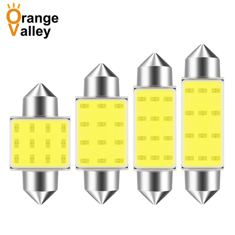 

100Pcs Hotsale 31mm 36mm 39mm 41mm 12 Chips COB C5W Car Auto Festoon Dome Interior LED Lights Lamp Map Roof Reading Bulb DC12V