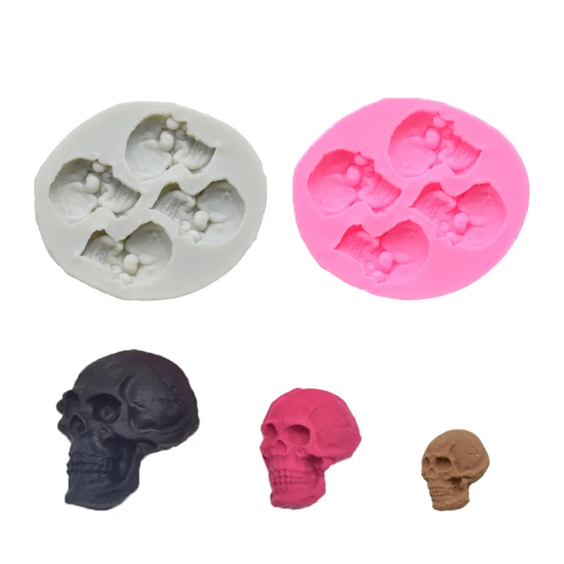 

3D Skull Shape Silicone Resin Mold DIY Cake Pastry Fondant Moulds Dessert Chocolate Lace Hat Decoration Kitchen Baking Tool P49