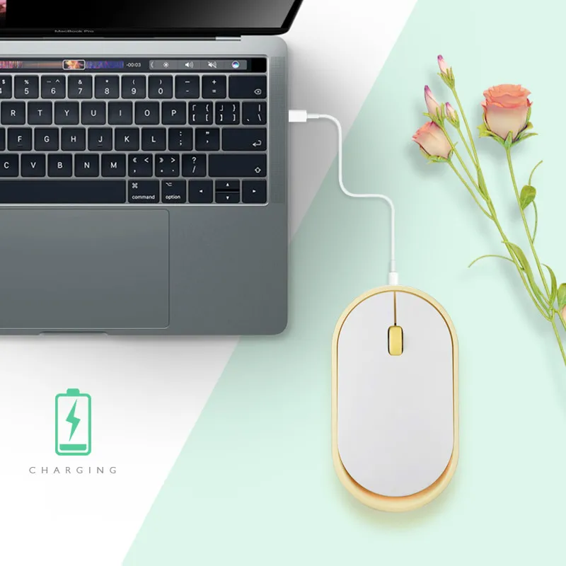 Мышь Bluetooth 1600 точек/дюйм Беспроводная игровая мышь 2 4G USB со светодиодной