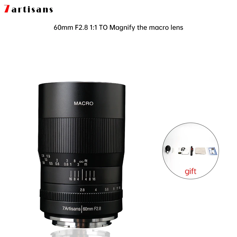 7artisans 60 мм f2.8 1:1 увеличение макро объектив подходит для Canon EOSM EOSR E Fuji M43 nikon z