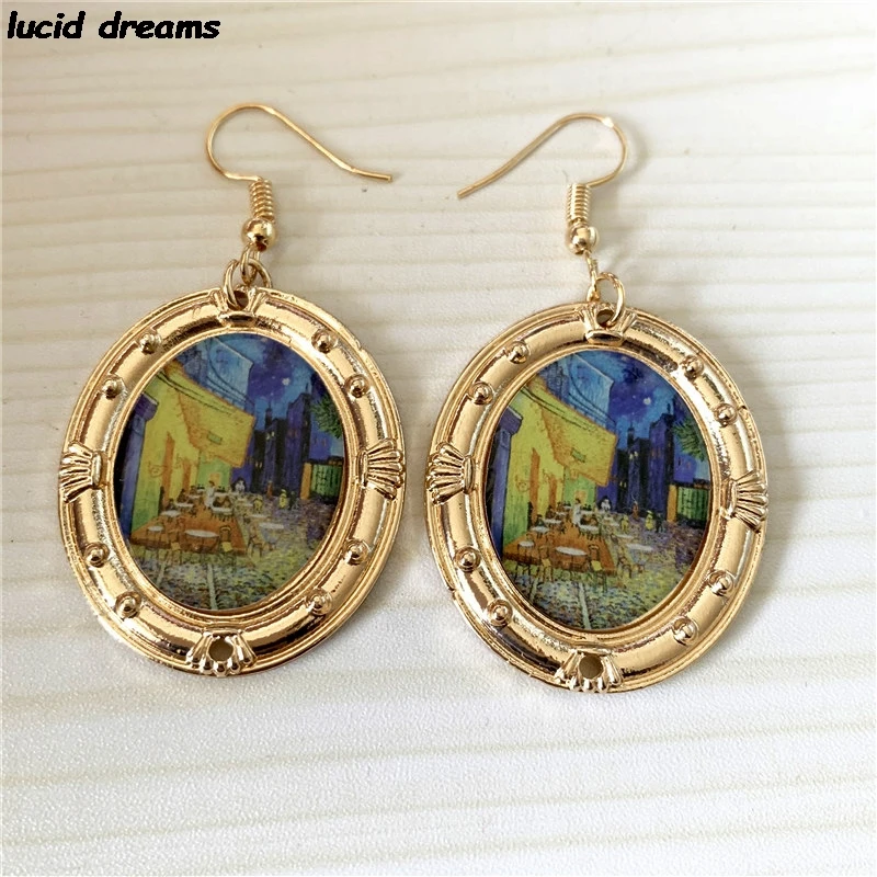 Художественные украшения Ван Гога висячие серьги с картиной в стиле барокко кафе