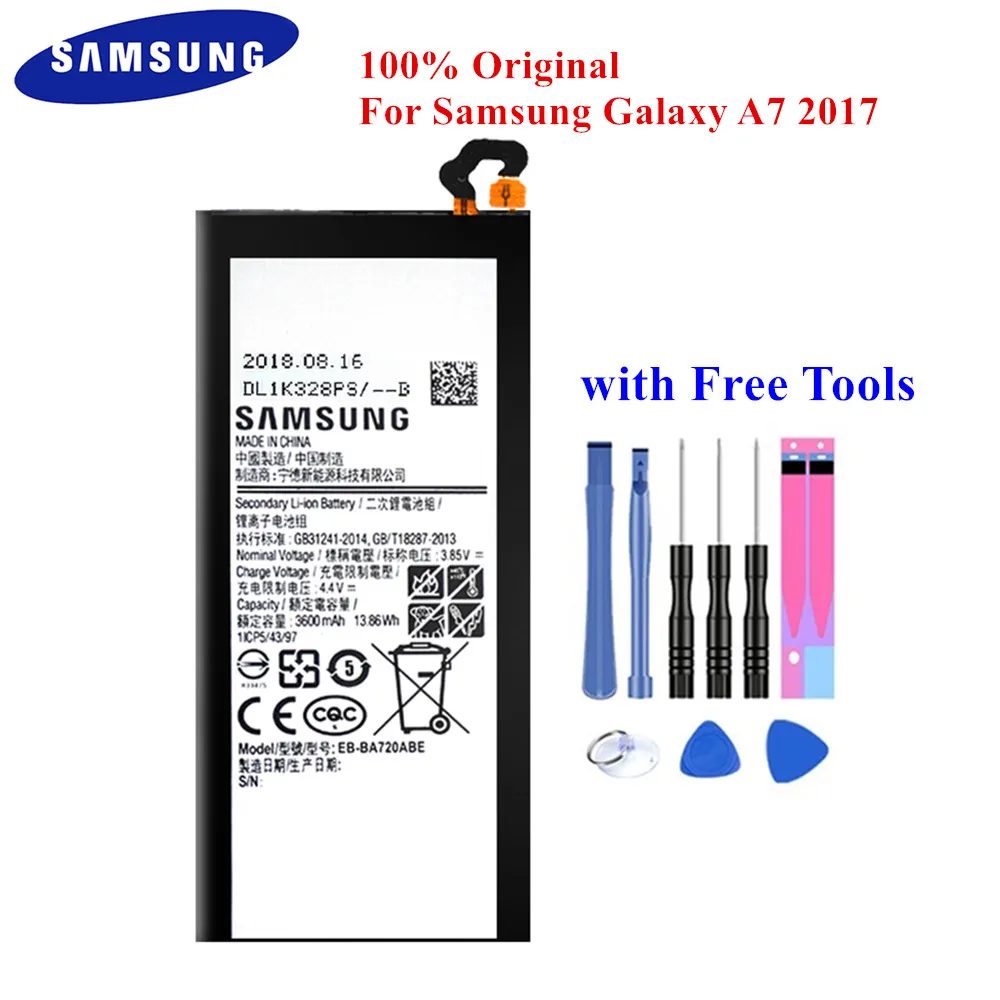 Аккумулятор для Samsung Galaxy A7 2017 A720 100% оригинальный аккумулятор A720F/DS A720F 3600 мАч